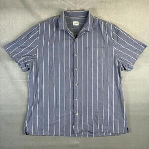 Fair Harbor Casablanca Camp Shirt Mens XL Blue Cove Stripe Short Sleeve